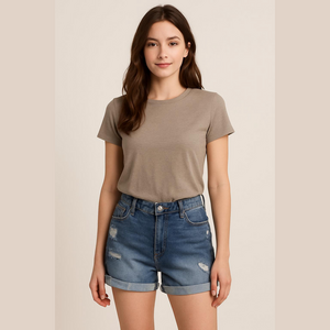 Jeans Distressed Denim Shorts Women's Blue Plus Size XXL